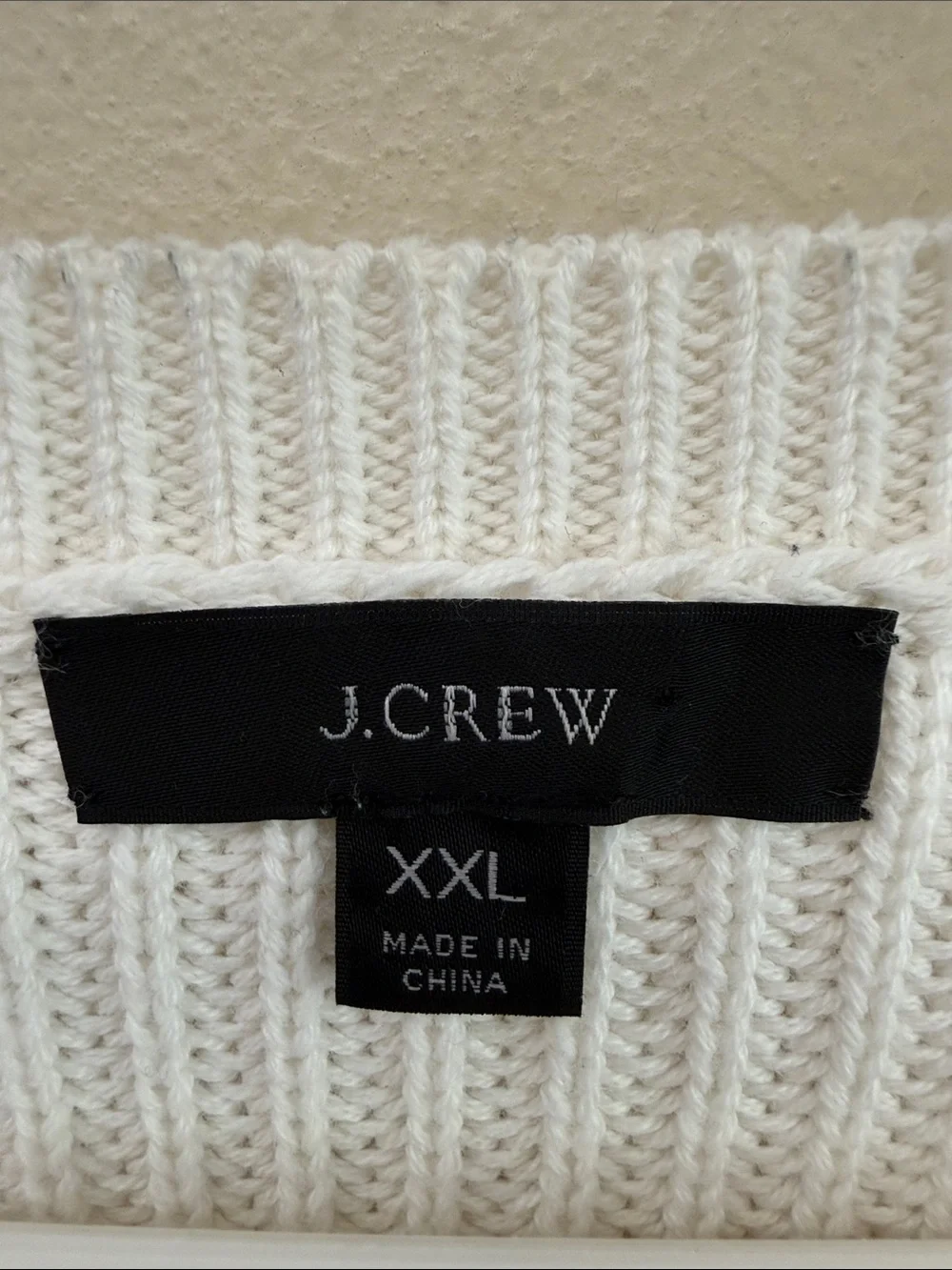 J. Crew Off-White Crewneck Knit Sweater